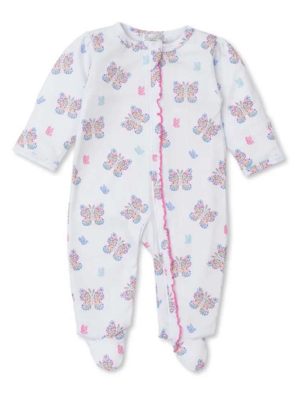 KISSY KISSY Butterfly Flutters Pima Snap Footie - Newborn